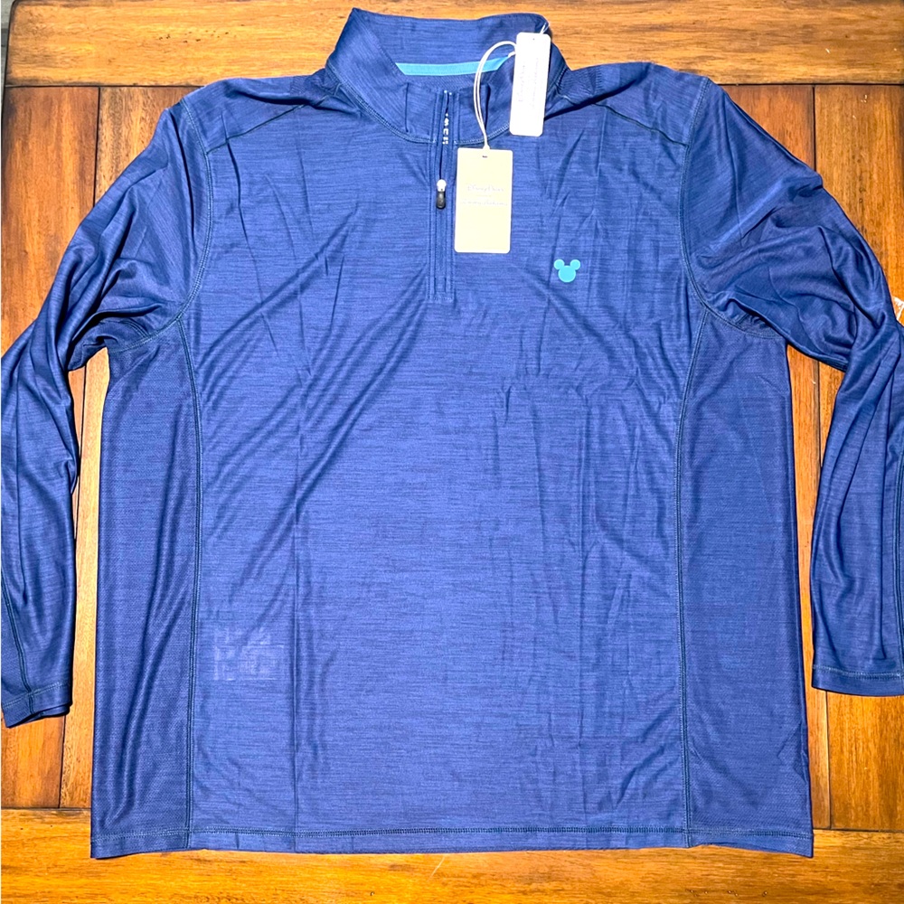 Disney Parks X Tommy Bahamas Palm Coast 1/4 Zip Long Sleeve Pullover Shirt XXL